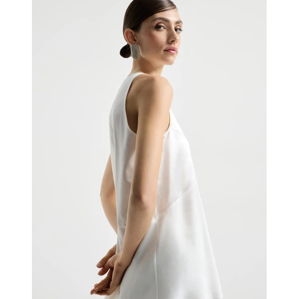 Brunello Cucinelli Satin top in White, view 5
