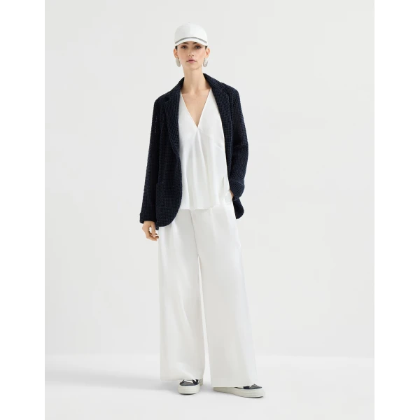 Brunello Cucinelli Satin top in White, view 6