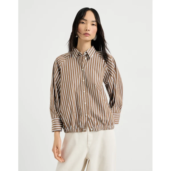 Brunello Cucinelli Shadow stripe poplin shirt, view 2