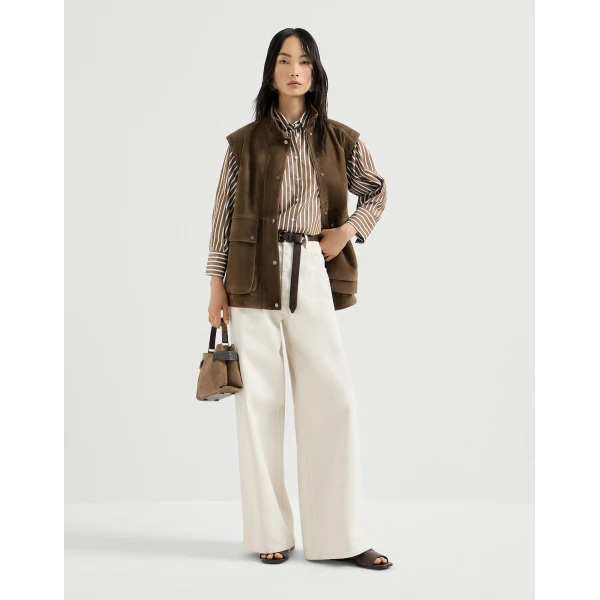 Brunello Cucinelli Shadow stripe poplin shirt, view 6