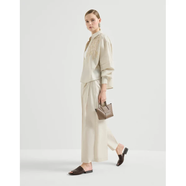 Brunello Cucinelli Shirt with dazzling seabed embroidery in Panama, view 6