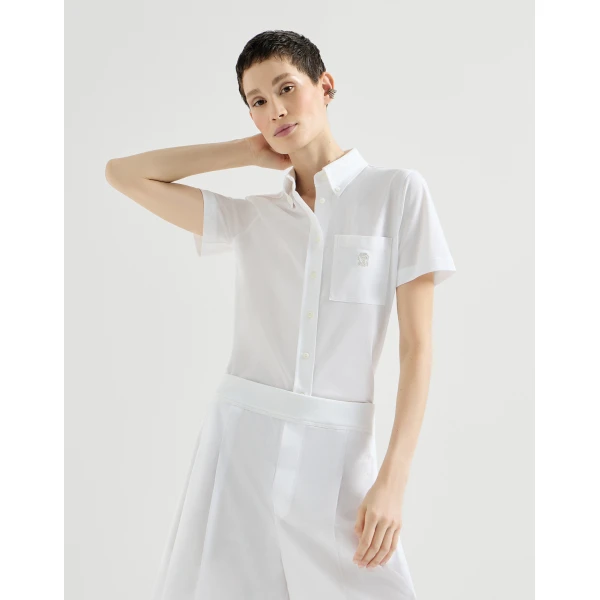 Brunello Cucinelli Short sleeve shirt in White, view 2