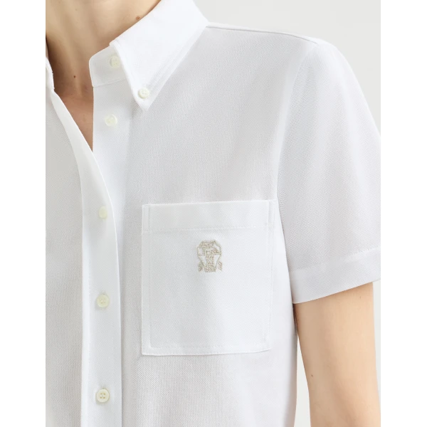 Brunello Cucinelli Short sleeve shirt in White, view 4
