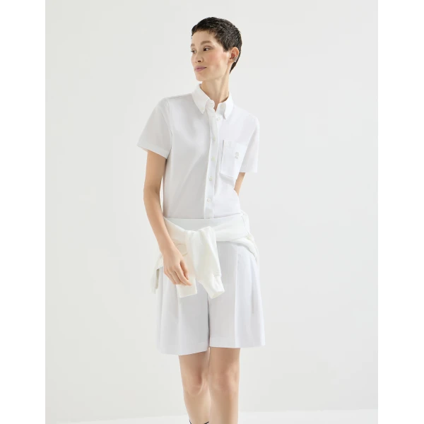 Brunello Cucinelli Short sleeve shirt in White, view 5