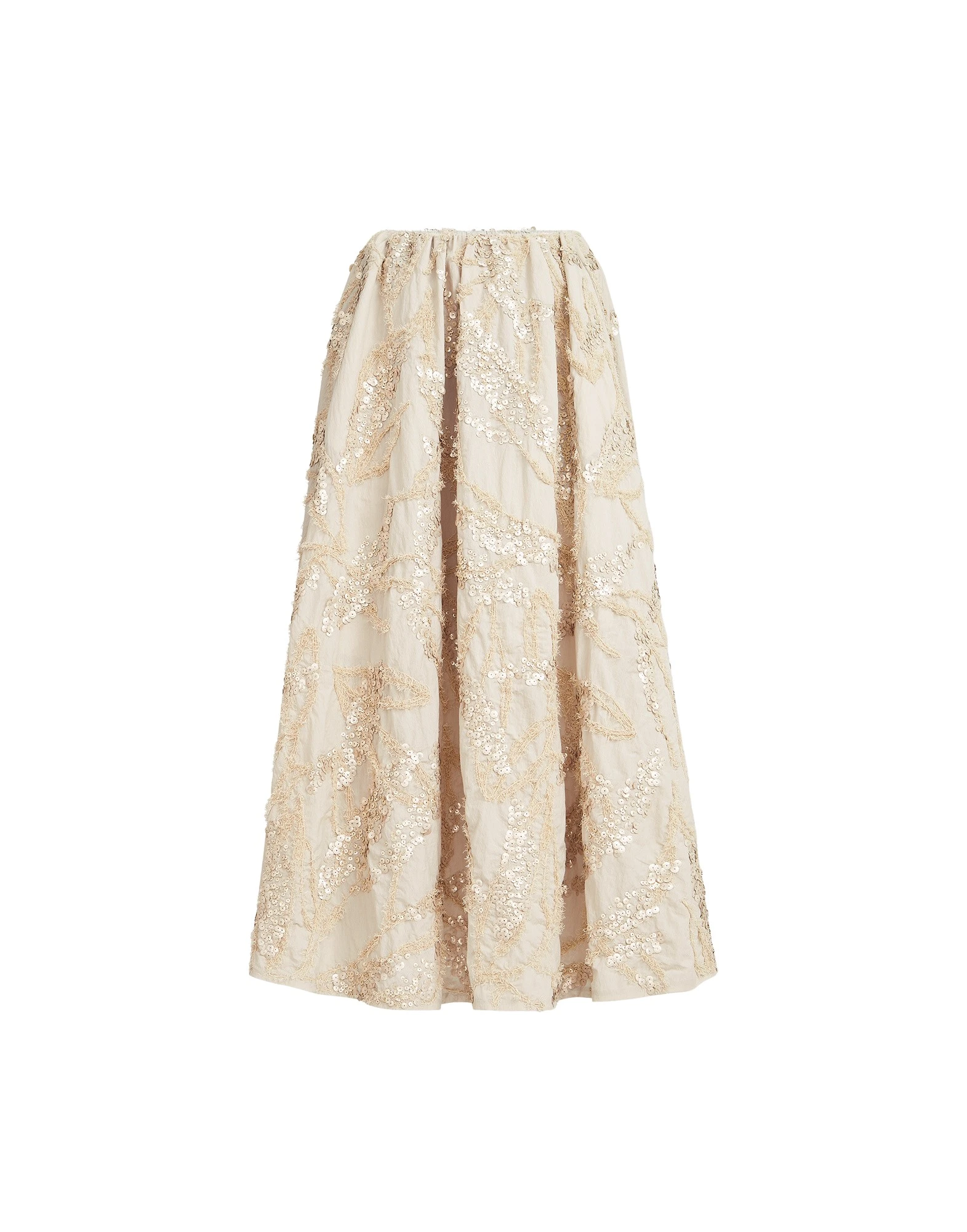 Brunello Cucinelli Skirt with dazzling seabed embroidery in Sand