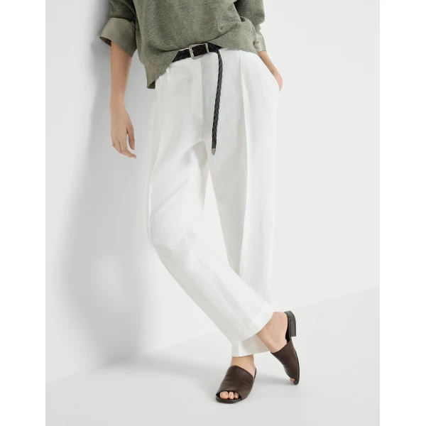 Brunello Cucinelli Slouchy trousers in White, view 5