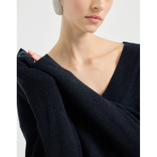Brunello Cucinelli Sparkling cashmere sweater in Blue, view 4