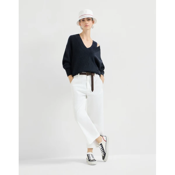 Brunello Cucinelli Sparkling cashmere sweater in Blue, view 6