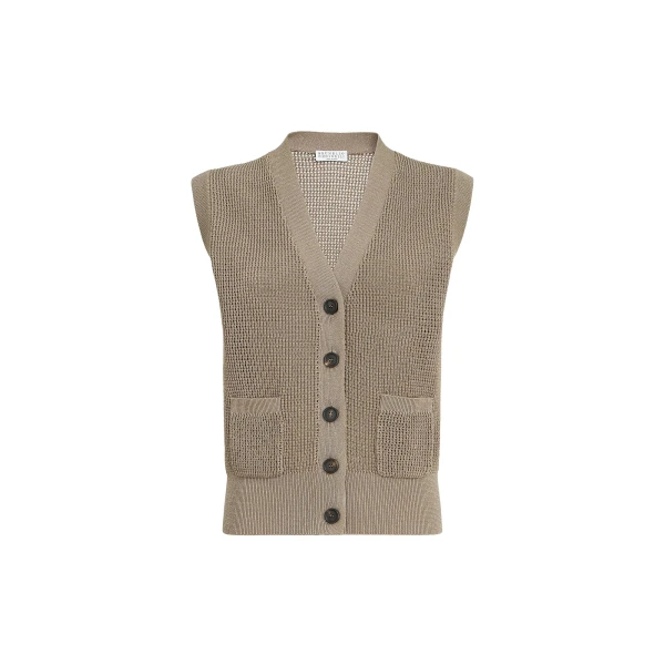 Brunello Cucinelli Sparkling cotton cardigan in Walnut