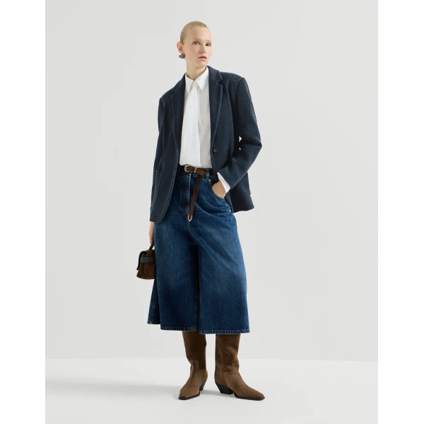 Brunello Cucinelli Sparkling knit blazer in Blue, view 6