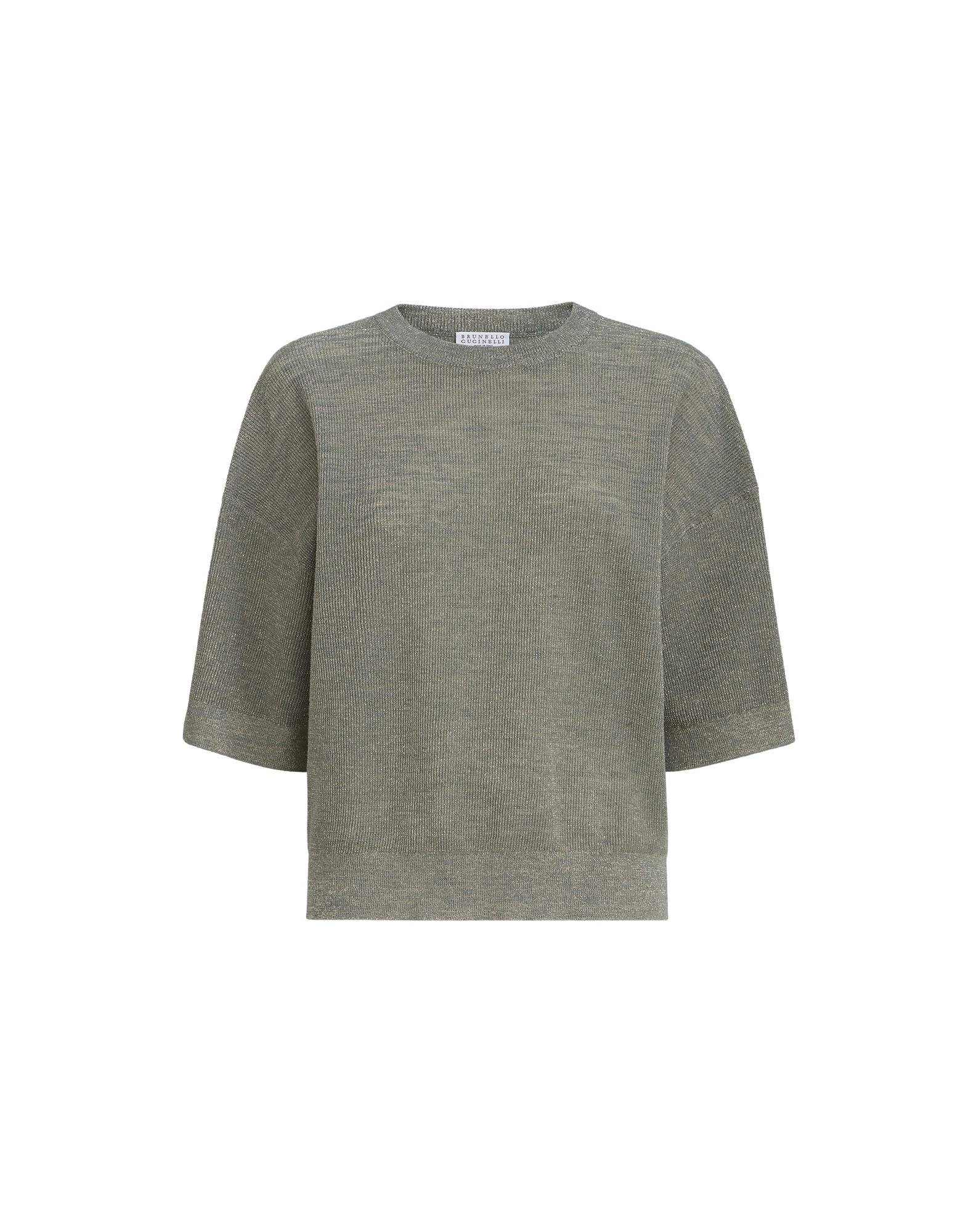 Brunello Cucinelli Sparkling linen sweater in Military