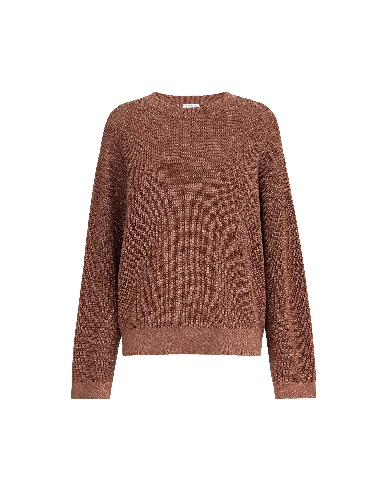Brunello Cucinelli Sparkling net sweater in Firebrick