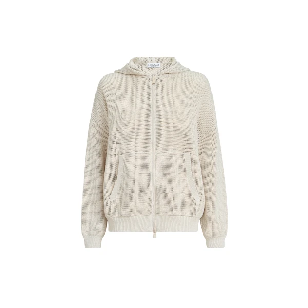 Brunello Cucinelli Sparkling net sweatshirt in Oat Jacket