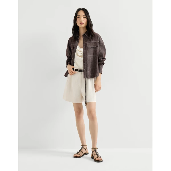 Brunello Cucinelli Sparkling no-fade denim shirt in Cocoa, view 6
