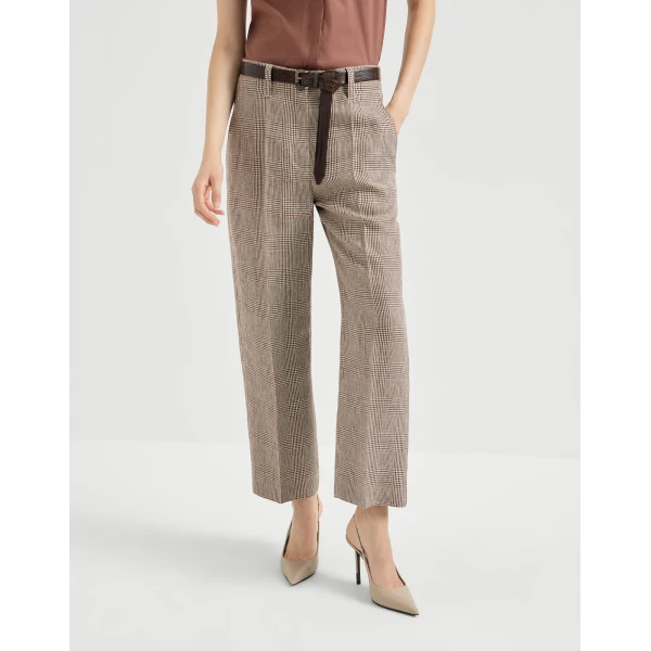 Brunello Cucinelli Square cigarette trousers in Light Brown, view 2