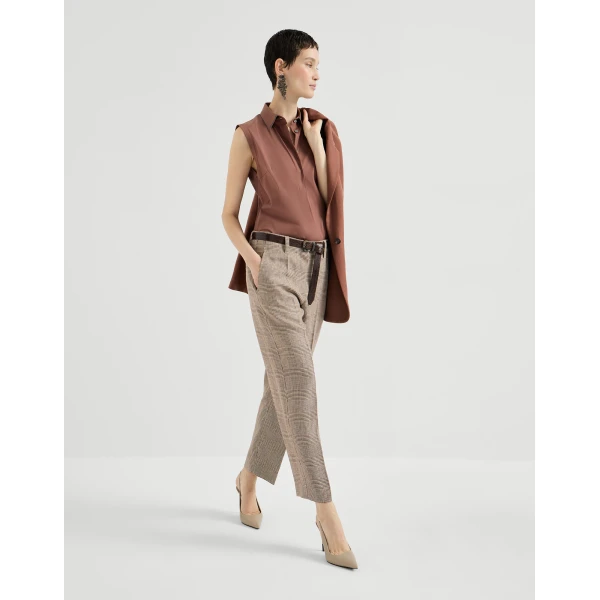 Brunello Cucinelli Square cigarette trousers in Light Brown, view 5