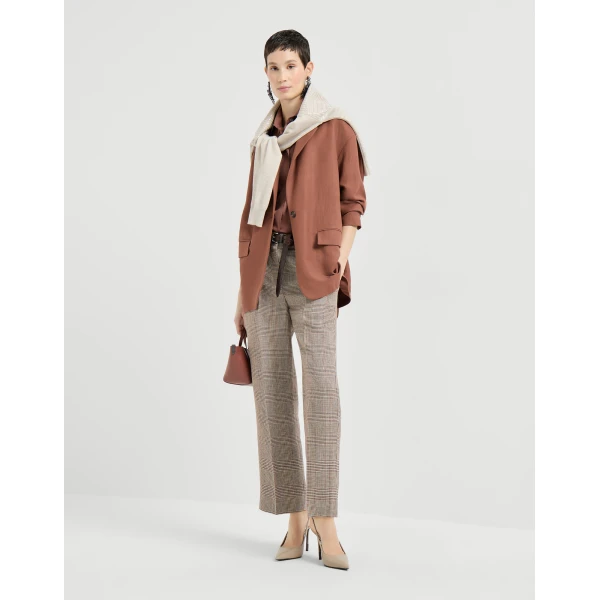Brunello Cucinelli Square cigarette trousers in Light Brown, view 6