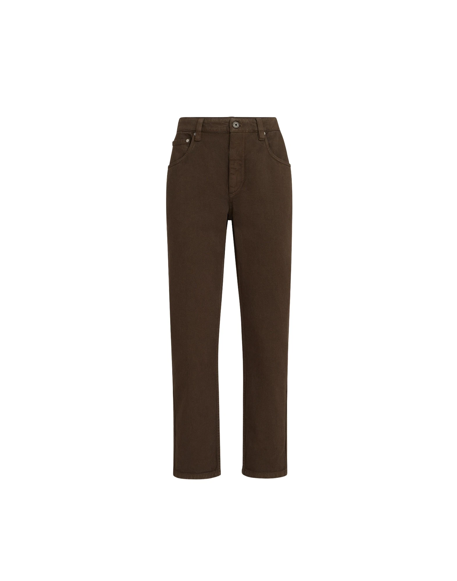 Brunello Cucinelli Straight five-pocket trousers in Chocolate