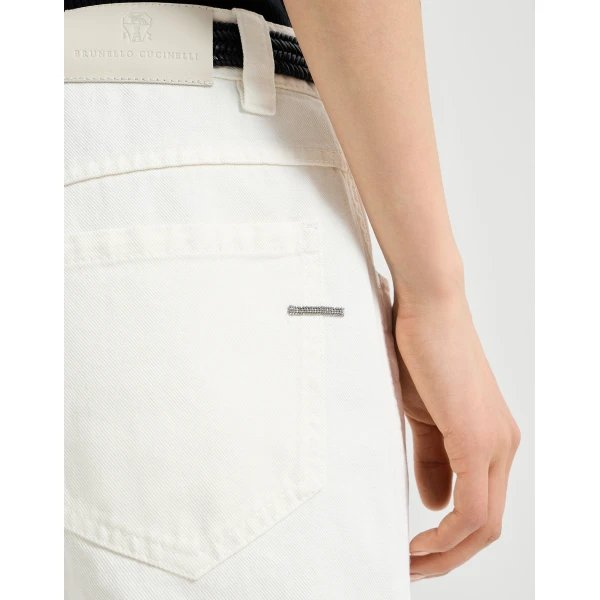 Brunello Cucinelli Straight five-pocket trousers in Panama, view 4