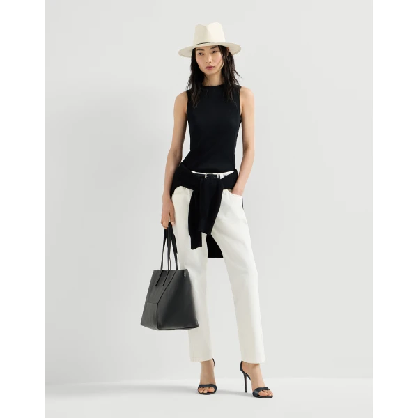 Brunello Cucinelli Straight five-pocket trousers in Panama, view 6