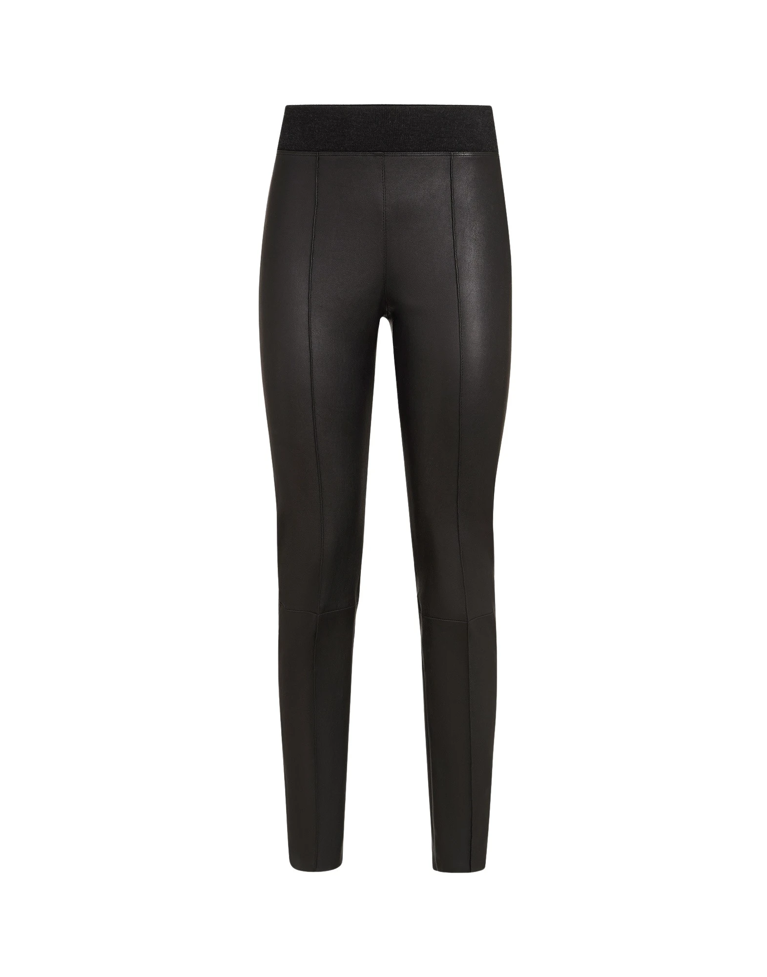 Stretch nappa leggings in Black
