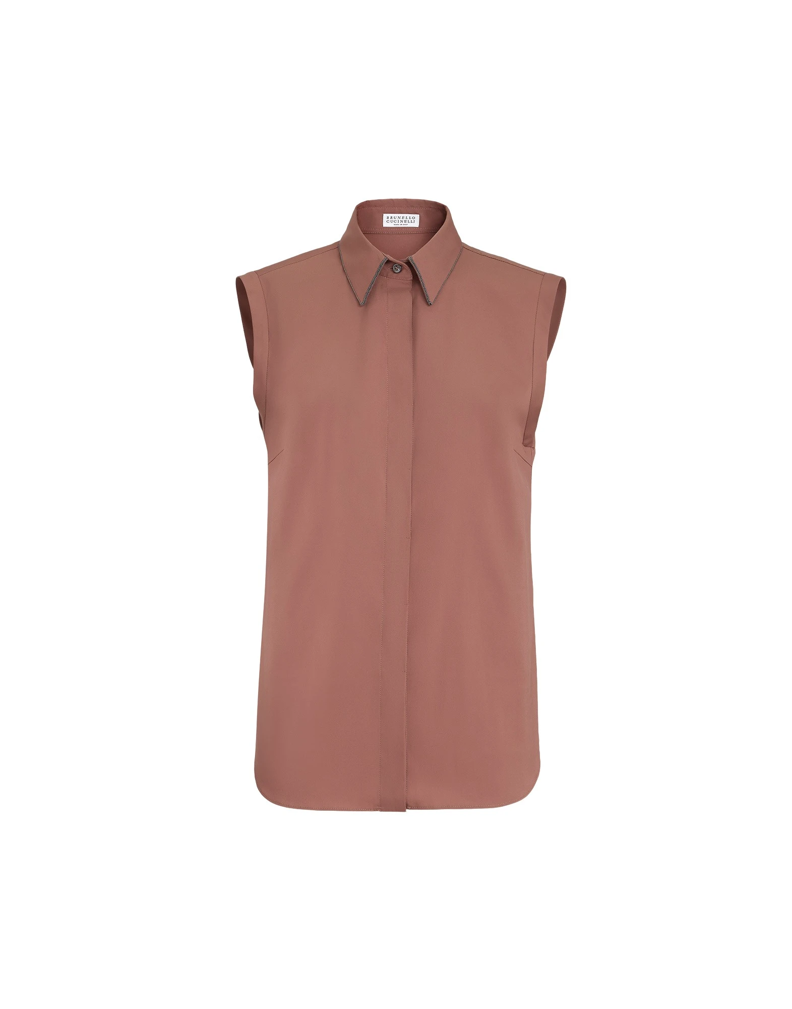 Brunello Cucinelli Stretch poplin shirt in Firebrick