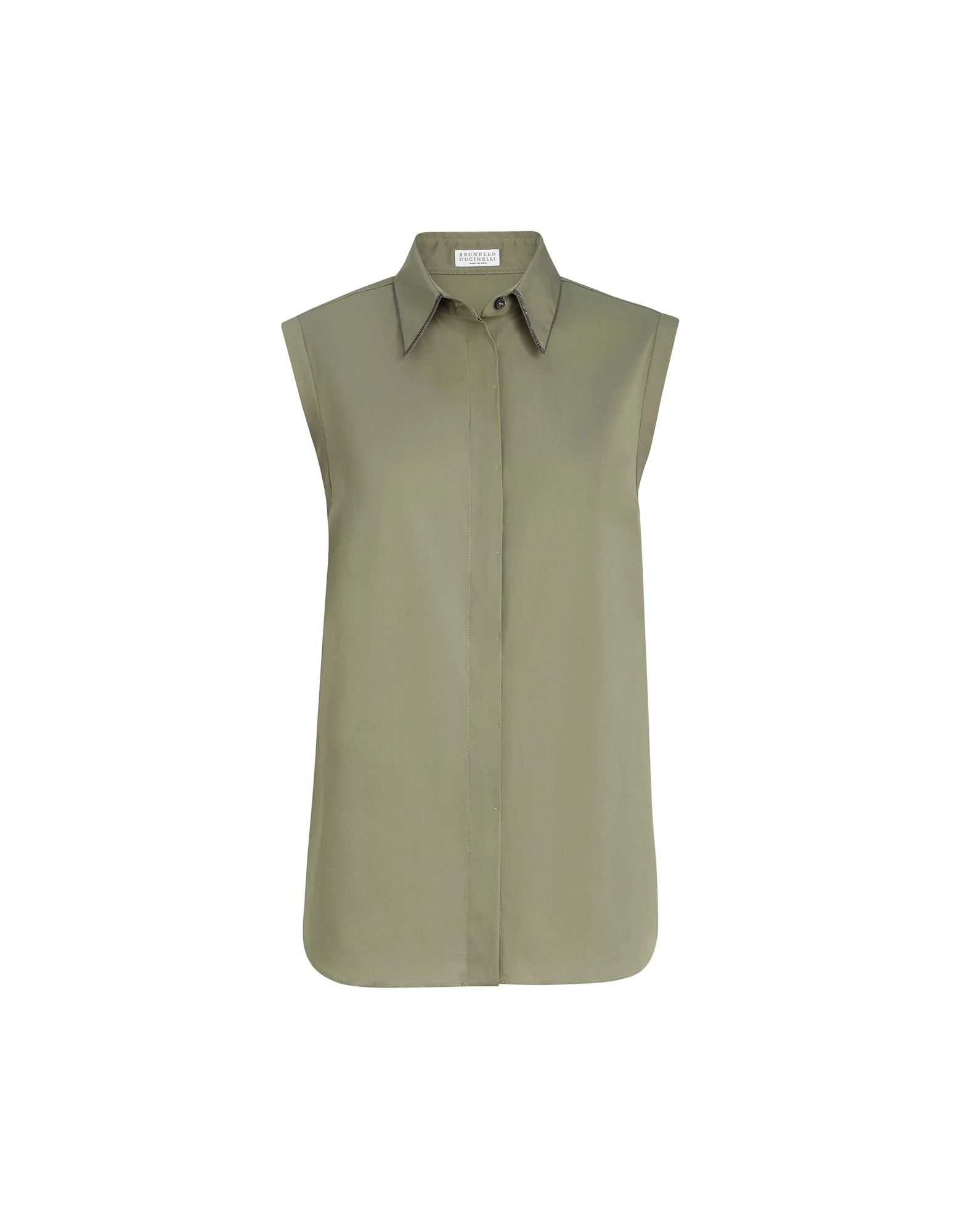 Brunello Cucinelli Stretch poplin shirt in Green