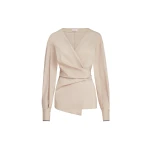 Brunello Cucinelli Stretch poplin shirt with monili in Beige