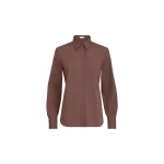 Brunello Cucinelli Stretch poplin shirt with monili in Grape