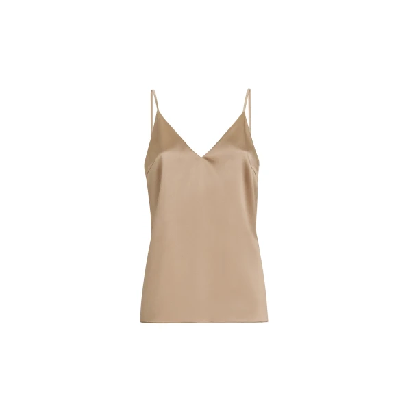Brunello Cucinelli Stretch silk satin camisole in Beige