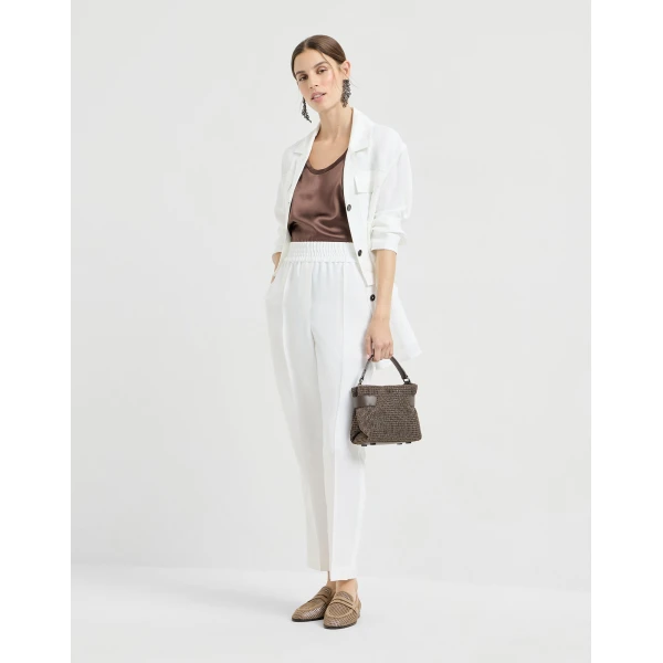Brunello Cucinelli Stretch silk satin camisole in Brown, view 6