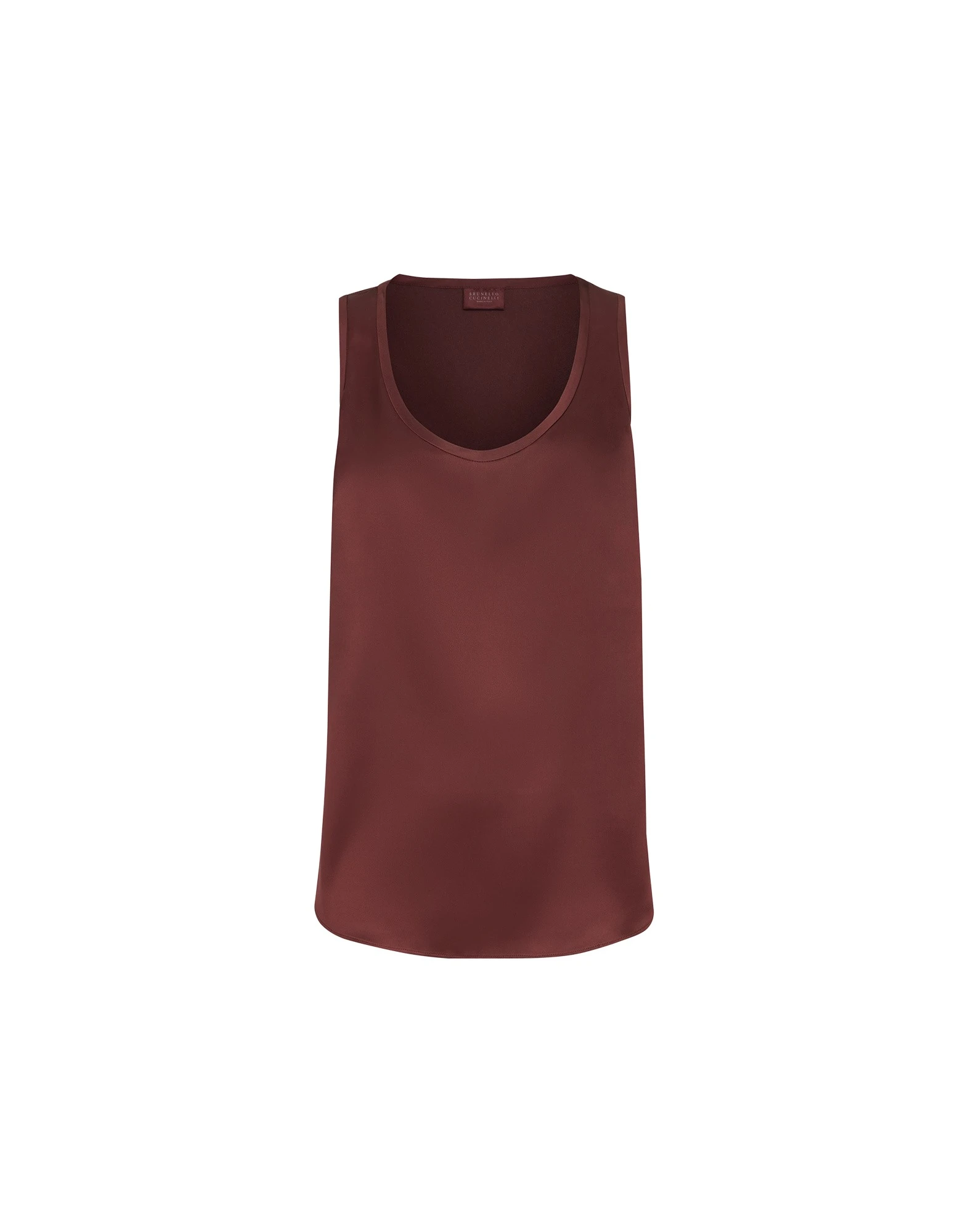 Brunello Cucinelli Stretch silk satin camisole in Wine