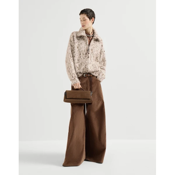 Brunello Cucinelli Stretch silk satin shirt in Dattero, view 6