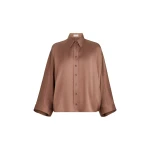 Brunello Cucinelli Stretch silk satin shirt in Dattero