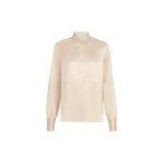 Brunello Cucinelli Stretch silk satin shirt in Sand