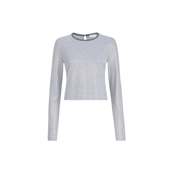 Brunello Cucinelli Striped jersey top with monili