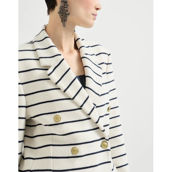 Brunello Cucinelli Striped knit blazer, view 4