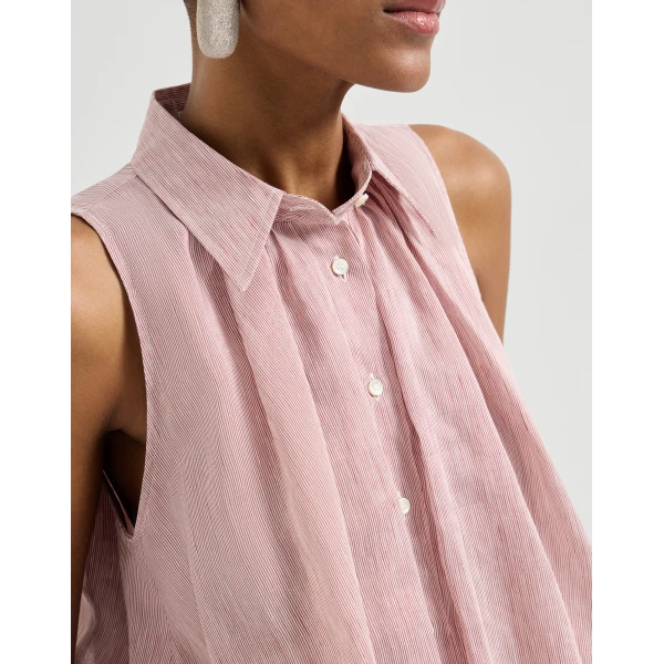 Brunello Cucinelli Striped organza shirt, view 4