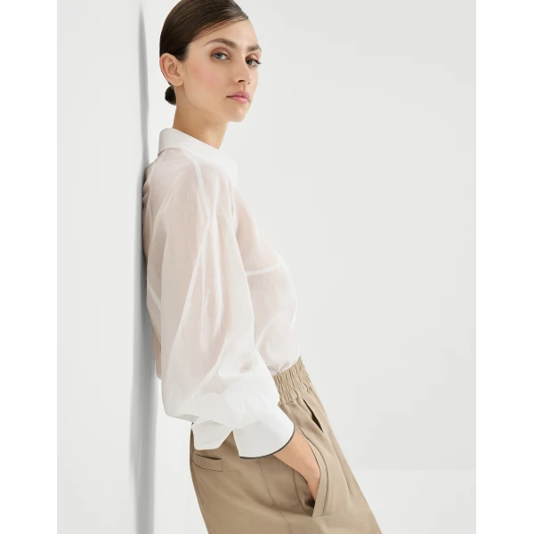 Brunello Cucinelli Striped organza shirt, view 5