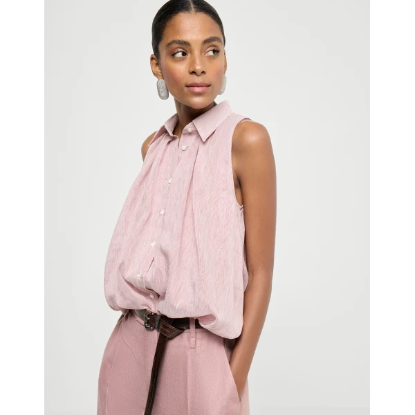 Brunello Cucinelli Striped organza shirt, view 5