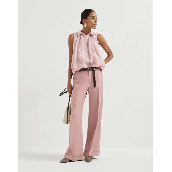 Brunello Cucinelli Striped organza shirt, view 6