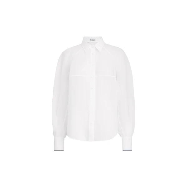 Brunello Cucinelli Striped organza shirt