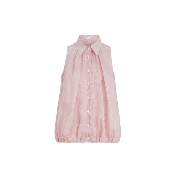 Brunello Cucinelli Striped organza shirt