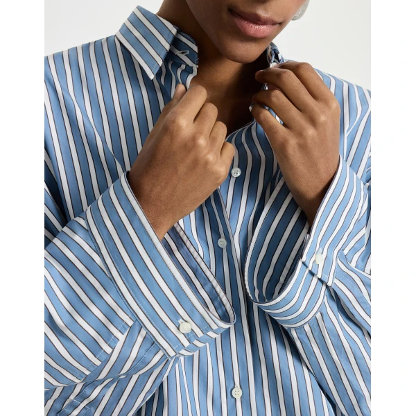 Brunello Cucinelli Striped poplin shirt, view 4
