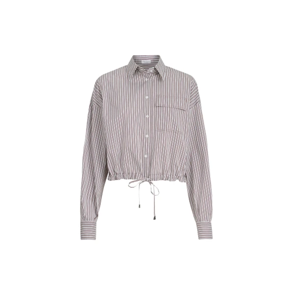 Brunello Cucinelli Striped poplin shirt