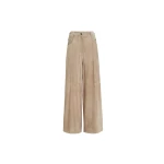 Brunello Cucinelli Suede maxi trousers in Beige