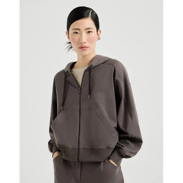 Brunello Cucinelli Sweatshirt with embroidery Jacket, view 2