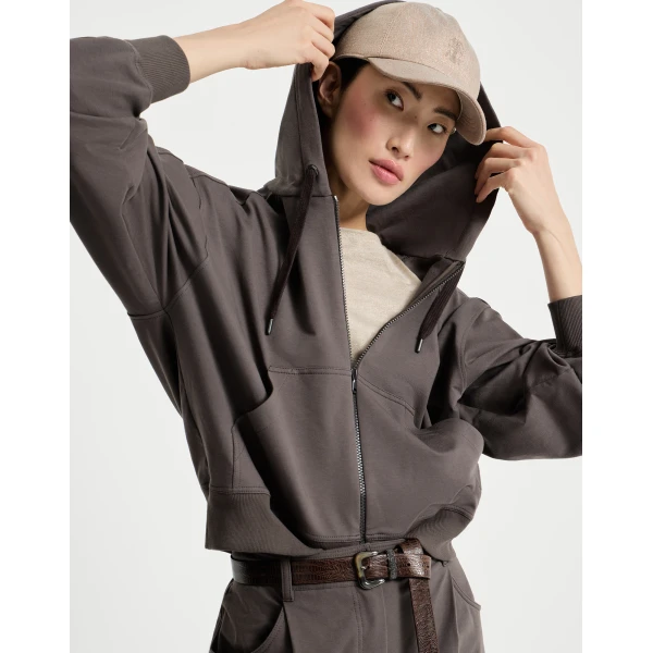 Brunello Cucinelli Sweatshirt with embroidery Jacket, view 5
