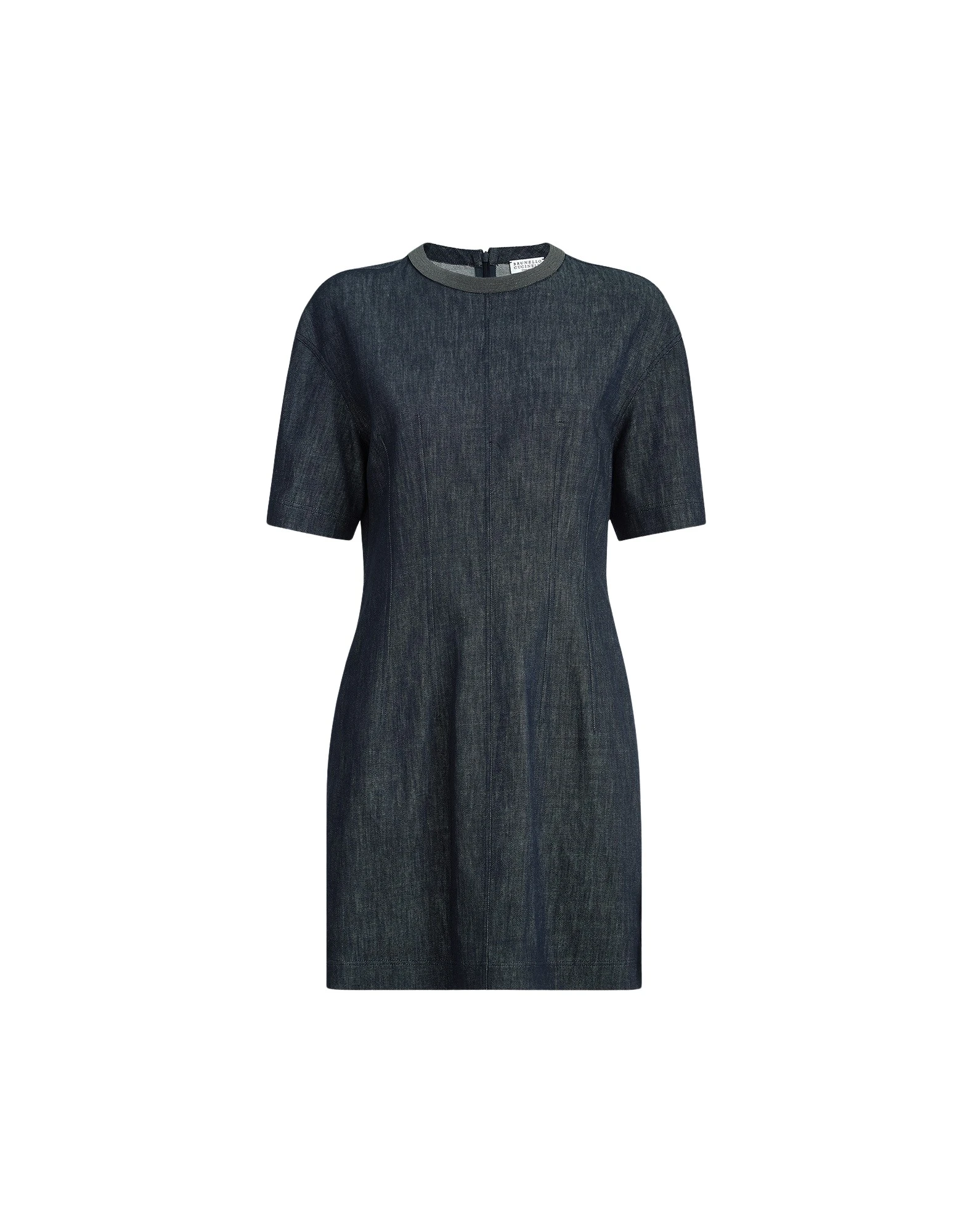 Brunello Cucinelli T-shirt dress with monili in Denim