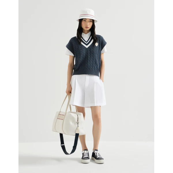 Brunello Cucinelli T-shirt with logo in Blue Knit, view 6